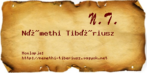 Némethi Tibériusz névjegykártya